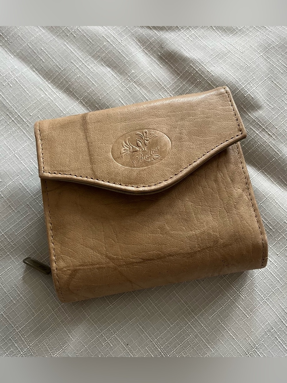 Buxton genuine leather trifold wallet and zippered change pouch